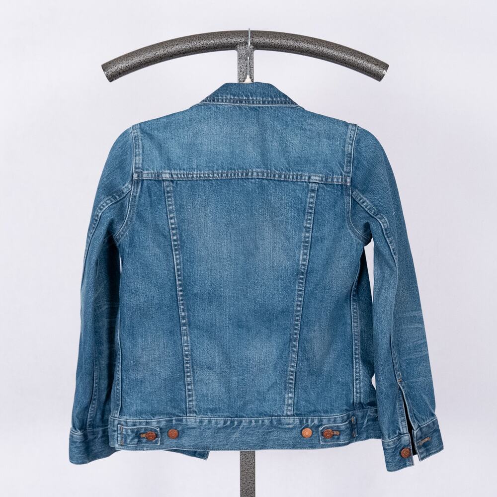 Madewell Denim 100% Cotton Jacket w/ Red Embroidery Right On Accent Women's XS - Picture 4 of 5